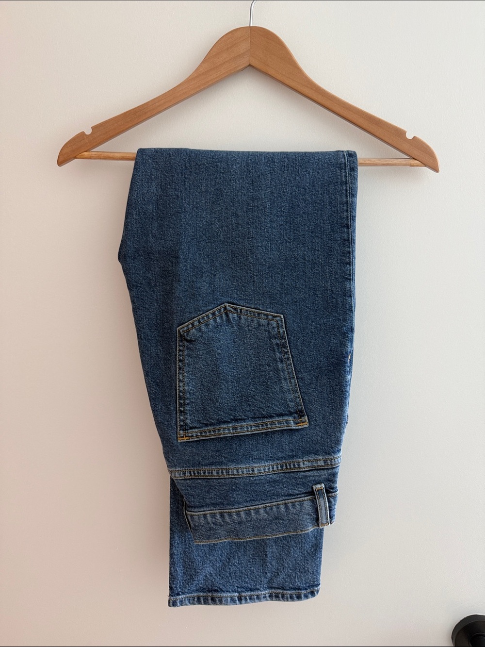 & Other Stories Tapered High Waisted Jeans in Mid Blue